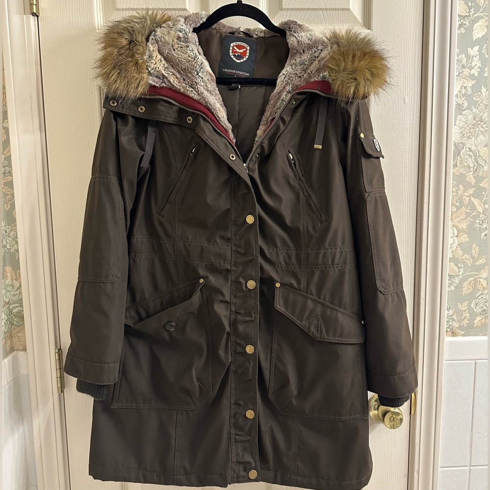 1 Madison Expedition faux fur jacket sz L